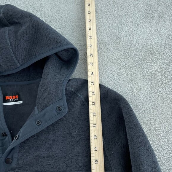 Bass Outdoor Black Beauty Front 1/4 Snap Hoodie M Blend NWT 2053 - Picture 7 of 10